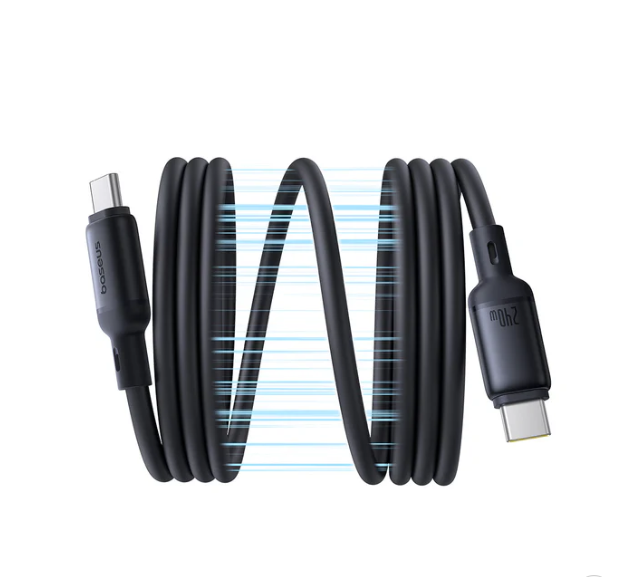 Baseus PicoGo Magnetic Liquid Silicone Fast Charging Cable USB-C to USB-C 240W 1m Cosmic Black