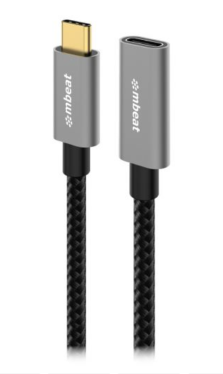 mbeat Tough Link 1m USB 3.2 Gen2 USB-C Extension Cable - Space Grey