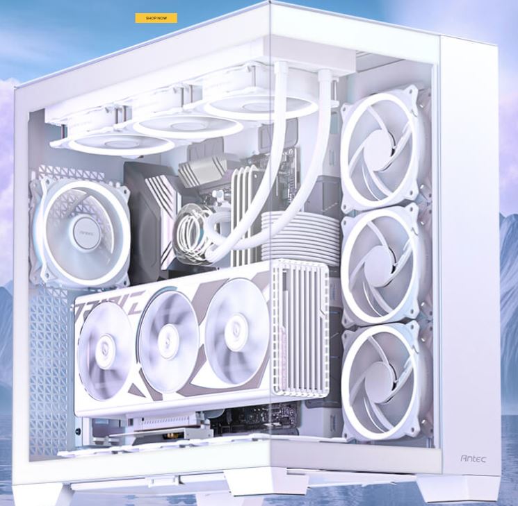 Antec Constellation C8 Full-View E-ATX 440mm GPU. Full Tower Case WHITE