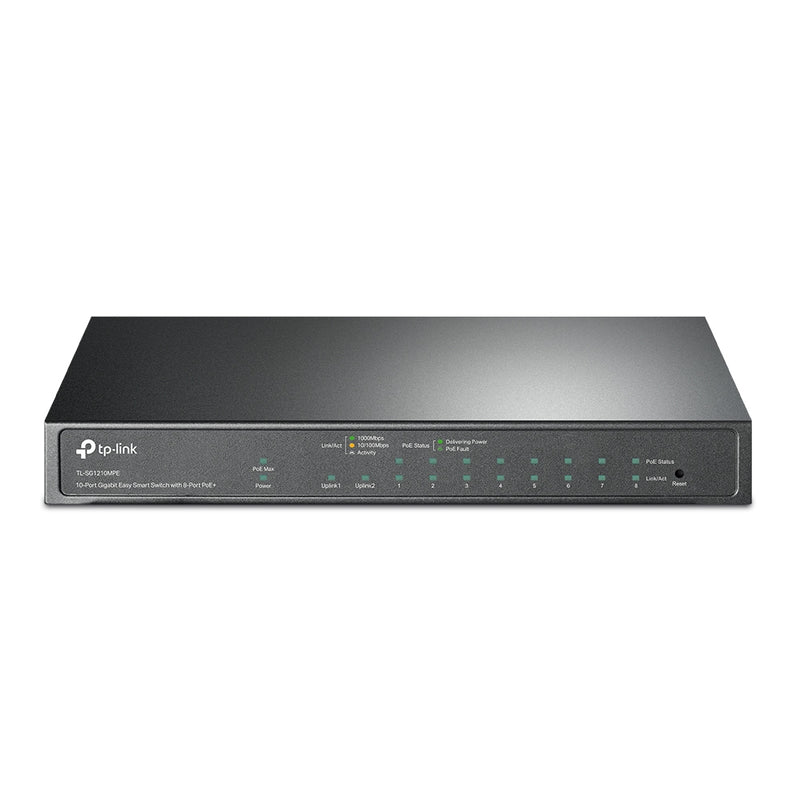 TP LINK TL-SG1210MPE 10-Port Gigabit Easy Smart Switch with 8-Port PoE+