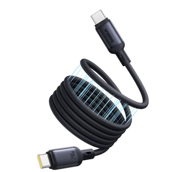 Baseus PicoGo Magnetic Liquid Silicone Fast Charging Cable USB-C to USB-C 240W 1m Cosmic Black