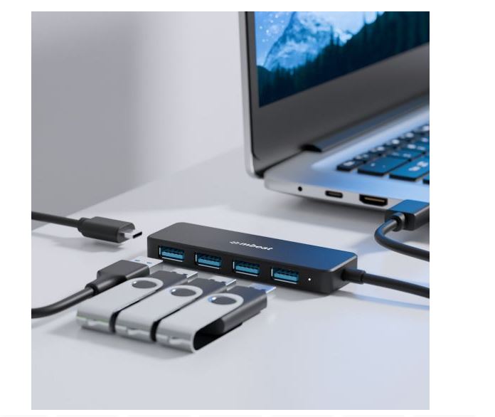 mbeat 4-Port USB 3.0 Hub with USB-C DC Port