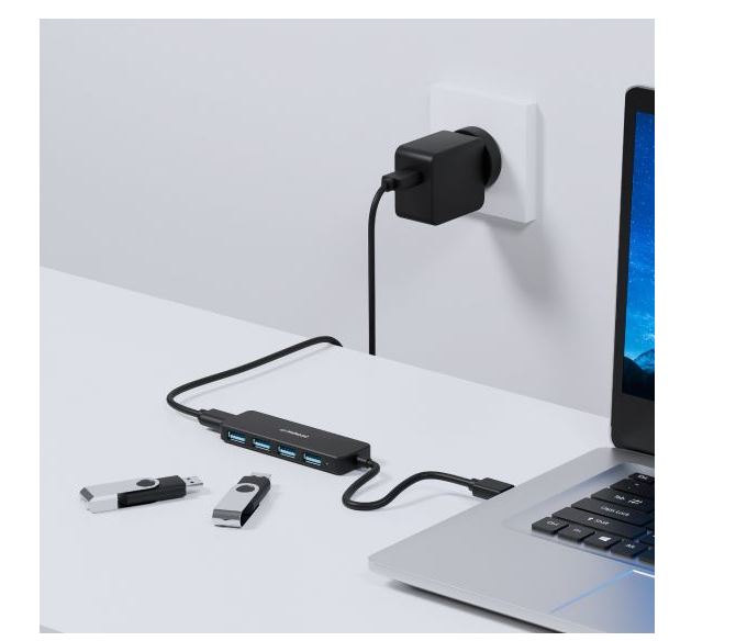 mbeat 4-Port USB 3.0 Hub with USB-C DC Port