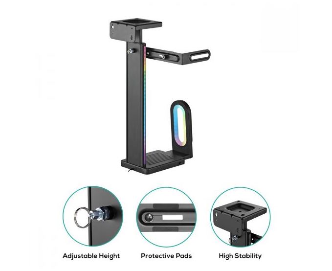 activiva RGB Ultra-Wide Adjustable Wall & Under-Desk Gaming PC Mount