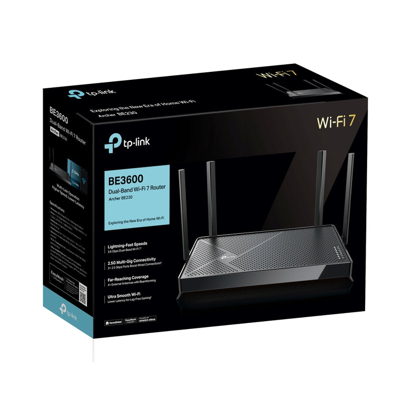 TP-Link Archer BE230, BE3600 Dual-Band Wi-Fi 7 Router