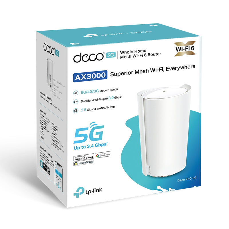 TP-Link Deco X50-5G AX3000 Whole Home Mesh WiFi 6 Gateway - 1 Pack