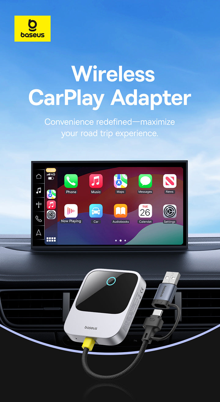 OS-Baseus SafeJourney Series Wireless CarPlay Adapter Space Grey