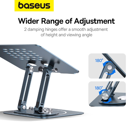 Baseus UltraStable Pro Series Rotatable and Foldable Laptop Stand (Three-Fold Version) Space Grey