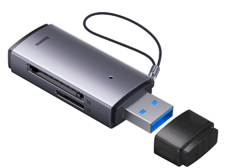 Baseus Lite Series USB-A to SD/TF Card Reader Grey