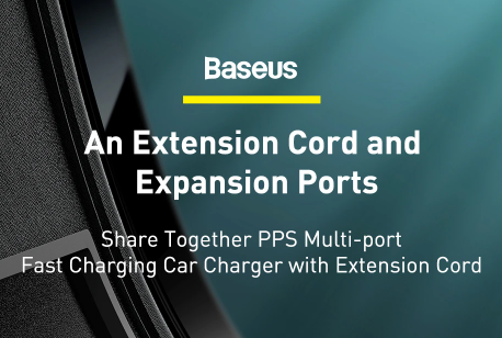 Baseus Share Together PPS multi-port Fast charging car charger with extension cord 120W 2U+2C Gray