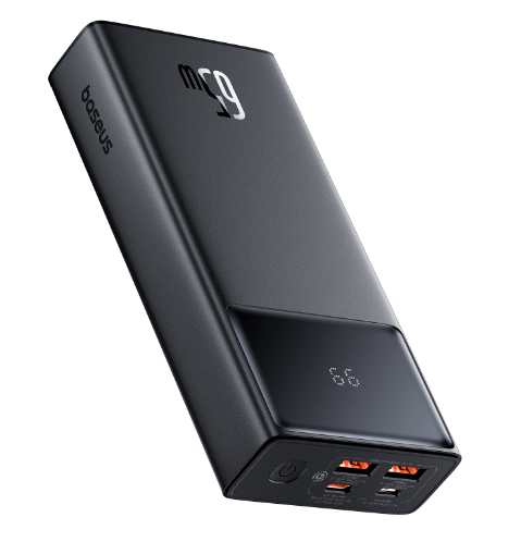 OS-Baseus Star-Lord Digital Display Fast Charging Power Bank 20000mAh 65W Cluster Black（With Simple Series Charging Cable USB to Type-C 3A 0.3m Black）