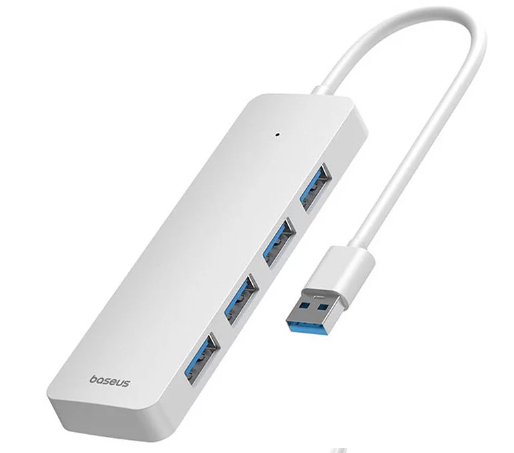 Baseus UltraJoy Series 4-Port HUB Lite 15cm Moon Whiteï¼ˆUSBA to USB3.0*4)