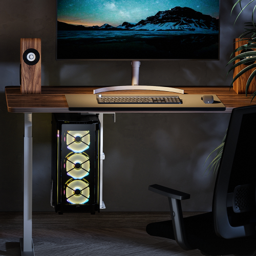 Lumi Matte Black Ultra Wide Adjustable Under-Desk & Wall PC / Gaming PC Mount