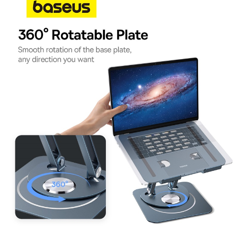 Baseus UltraStable Pro Series Rotatable and Foldable Laptop Stand (Three-Fold Version) Space Grey