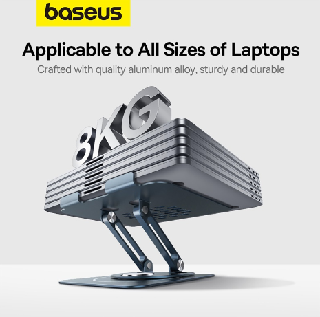 Baseus UltraStable Pro Series Rotatable and Foldable Laptop Stand (Three-Fold Version) Space Grey