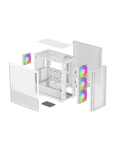 Deepcool CH560 hybrid airflow and dual 360 AIO supported ATX case White