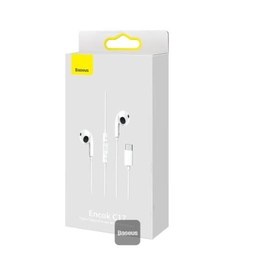 Baseus Encok Type-C Lateral In-Ear Wired Earphone C17 White