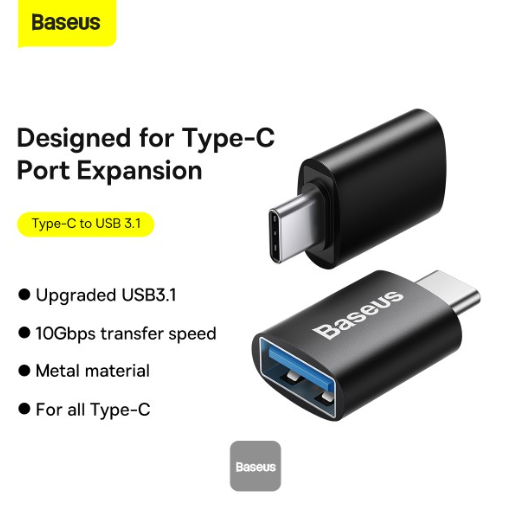 Baseus Ingenuity Series Mini OTG Adaptor Type-C to USB-A 3.1 Black