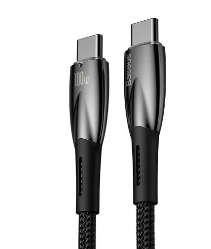 Baseus Glimmer Series Fast Charging Data Cable Type-C to Type-C 100W 1m Black