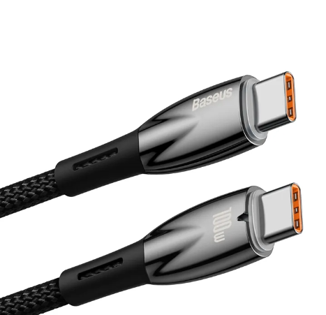 Baseus Glimmer Series Fast Charging Data Cable Type-C to Type-C 100W 1m Black