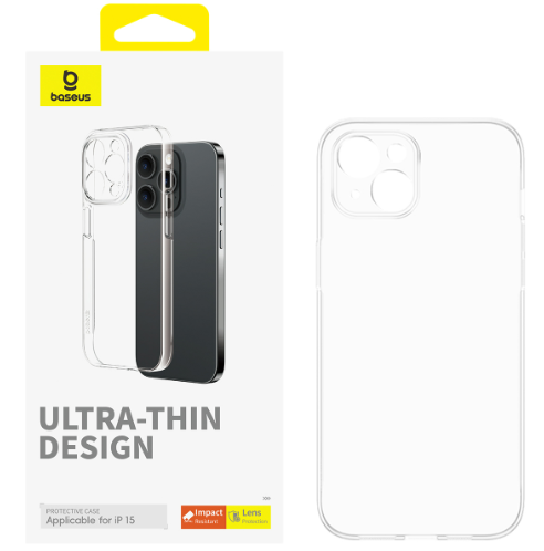 OS-Baseus Lucent Series Phone Case for iPhone 15, Clear