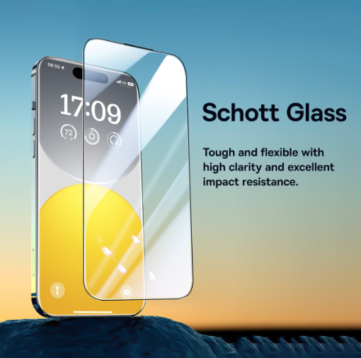 Baseus Schott Series Phone Case for iPhone 15 Pro Max, Clear (With tempered-glass screen protector and cleaning kit)