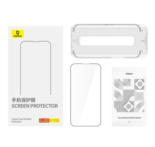 Baseus Schott Series Phone Case for iPhone 15 Pro Max, Clear (With tempered-glass screen protector and cleaning kit)