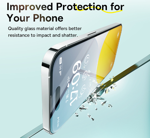 OS-Baseus Sapphire series Privacy Protection Tempered Glass Screen Protector for IPhone 15 Plus