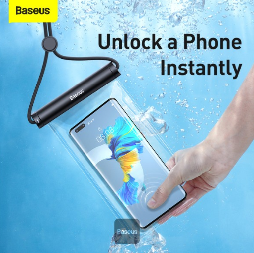 OS-Baseus AquaGlide Waterproof Phone Pouch with Cylindrical Slide Lock Cluster Black