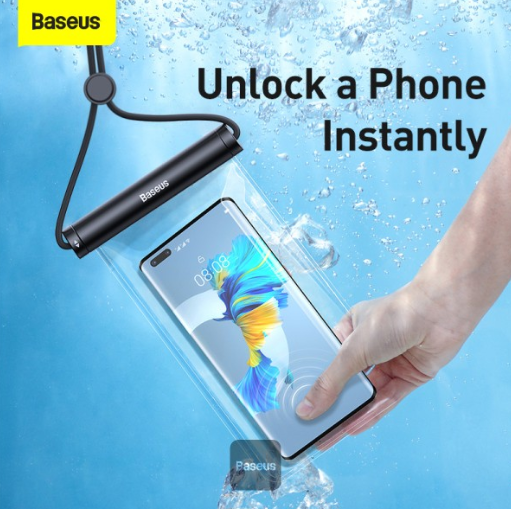 OS-Baseus AquaGlide Waterproof Phone Pouch with Cylindrical Slide Lock Sea Blue