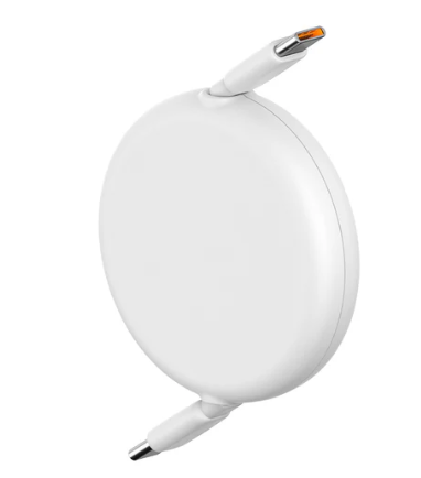 Baseus Free2Draw Mini Retractable Charging Cable Type-C to Type-C 100W 1m Moon White