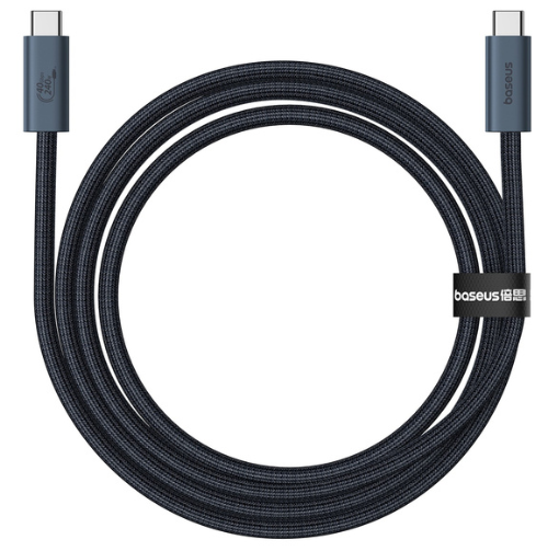 Baseus Flash Series 2 USB4 Full Featured Data Cable Type-C to Type-C 240W 1m Cluster Black