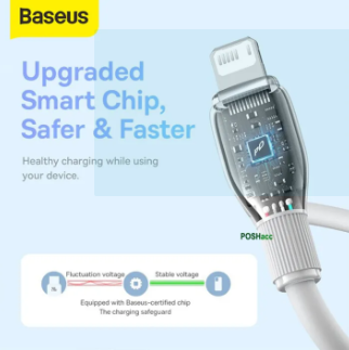 Baseus Pudding Series Fast Charging Cable USB A to iPhone 2.4A 1.2m Stellar White