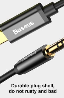 Baseus Yiven Type-C Male to 3.5 Male Audio Cable M01, 1.2m,  Black