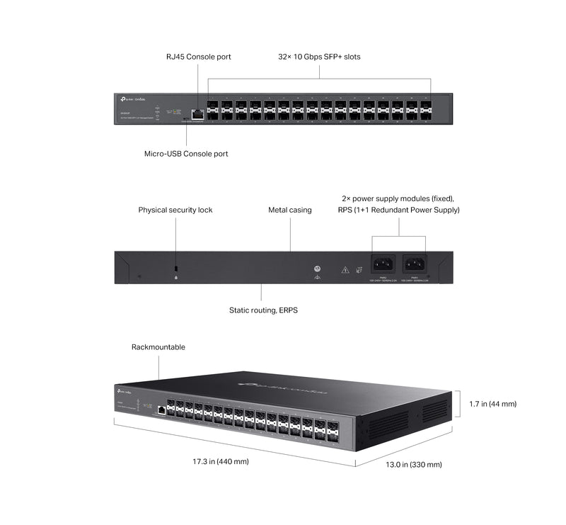 TP-Link SX3032F, Omada 32-Port 10GE SFP+ L2+ Managed Switch