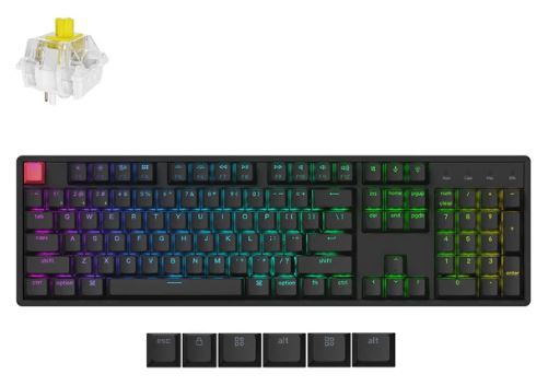 Keychron K10X-J4, 100% Full Size Lavout, QMK, RGB Backlight Aluminum Frame Keychron Superswitch Banana (Hot-Swappable) Mechanical Wireless Keyboard