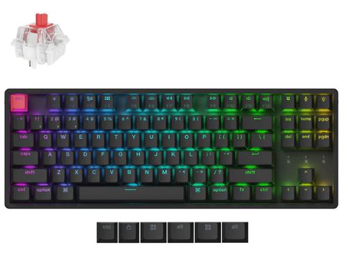 Keychron K8X-J1, 80% Layout, QMK, RGB Backlight Aluminum Frame Keychron Superswitch Red Mechanical Wireless Keyboard