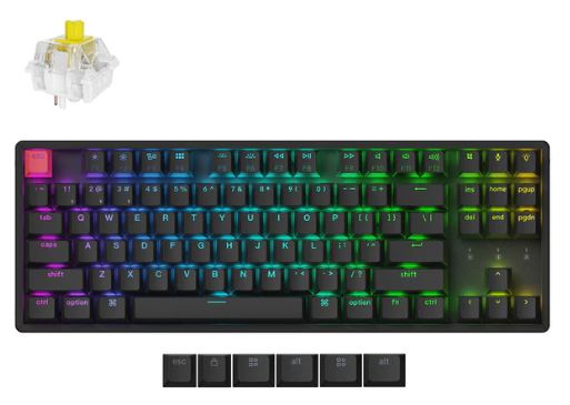 Keychron K8X-J4, QMK,RGB Backlight Aluminum Frame Keychron Superswitch Banana (Hot-Swappable) Mechanical Wireless Keyboard