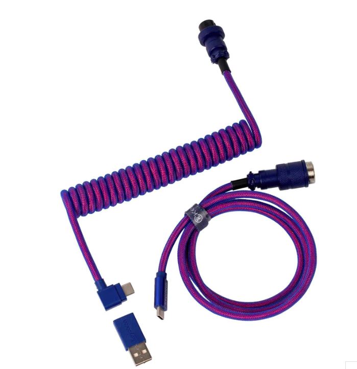 Keychron Premium Purple Coiled angled Aviator Cable