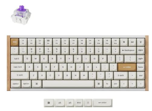 Keychron K2H-Q1, HE Special Edition White Gateron Double-Rail Magnetic Nubela Switch, Wireless Keyboard