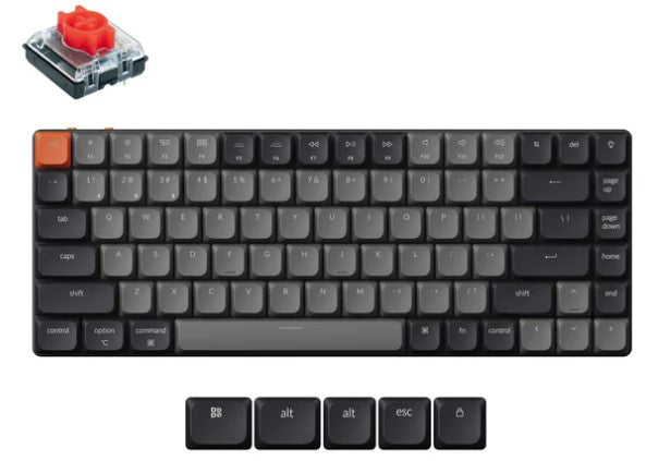 Keychron KEYC-K3X-A1, K3 Version 3, 75% layout, Low Profile Red Switch, White Back Light, Black, Wireless Keyboard