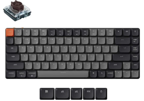 Keychron KEYC-K3X-A3, K3 Version 3, 75% layout, Low Profile Brown Switch, White Back Light, Black, Wireless Keyboard