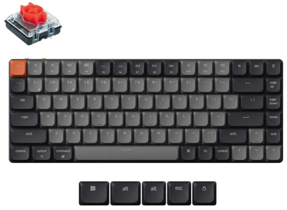 Keychron KEYC-K3X-H3, K3 Version 3, 75% layout, Low Profile Brown Switch, White Back Light, Black, Hot Swap, Wireless Keyboard