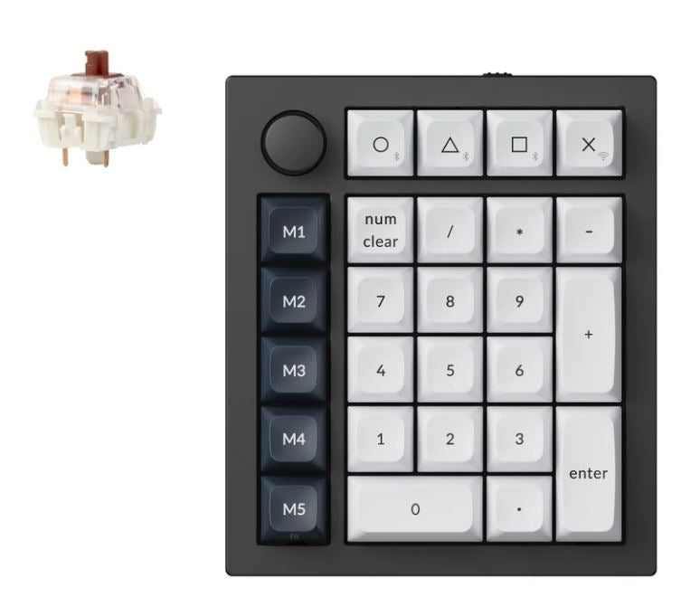 Keychron Q0M-M3 Max Number Pad 27 Key, Black, Brown Switch,  RGB Hot-Swap Wireless, Keyboard, Knob