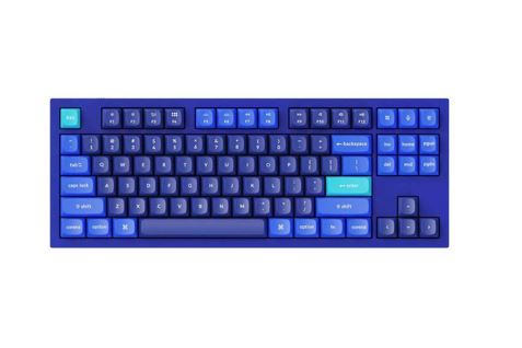 Keychron Q3-J3, 80% TKL Layout 87 Keys, Red Switch, RGB, Blue Frame, Hot-Swap, Gateron G Pro Brown, Mechanical Wired Keyboard