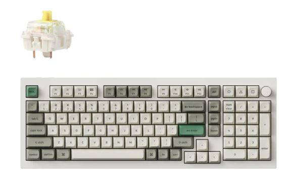 Keychron Q5M-P4, 96% layout 100 Keys, Gateron Jupiter Banana Switch, RGB, Shell White, Hot Swap QMK/VIA Wireless Mechanical Max Keyboard