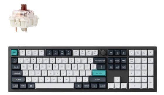 Keychron Q6M-M3 Max, 100% Layout, Gateron Jupiter Brown Switch, RGB, Carbon Black, QMK/VIA Wireless Mechanical Max Keyboard with Knob