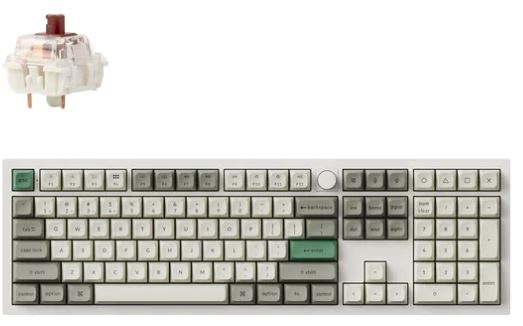 Keychron Q6M-P3 Max, 100% Layout, Gateron Jupiter Brown Switch, RGB, Shell White, QMK/VIA Wireless Mechanical Max Keyboard with Knob