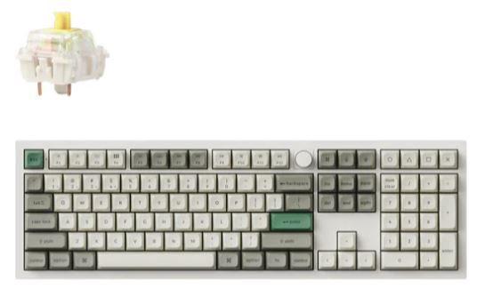 Keychron Q6M-P4 Max, 100% Layout, Gateron Jupiter Banana Switch, RGB, Shell White, QMK/VIA Wireless Mechanical Max Keyboard with Knob