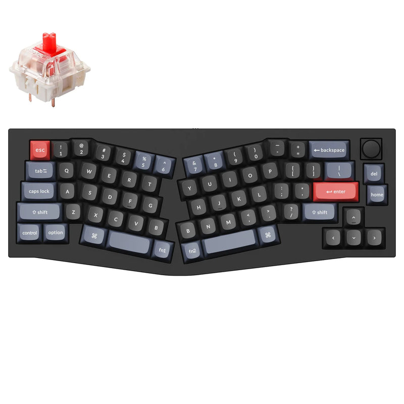 Keychron Q8-M1Z, 65% Layout 68 Keys, Red Switch, RGB, Black Frame, Hot-Swap, Gateron G Pro, Mechanical Wired, With Knob